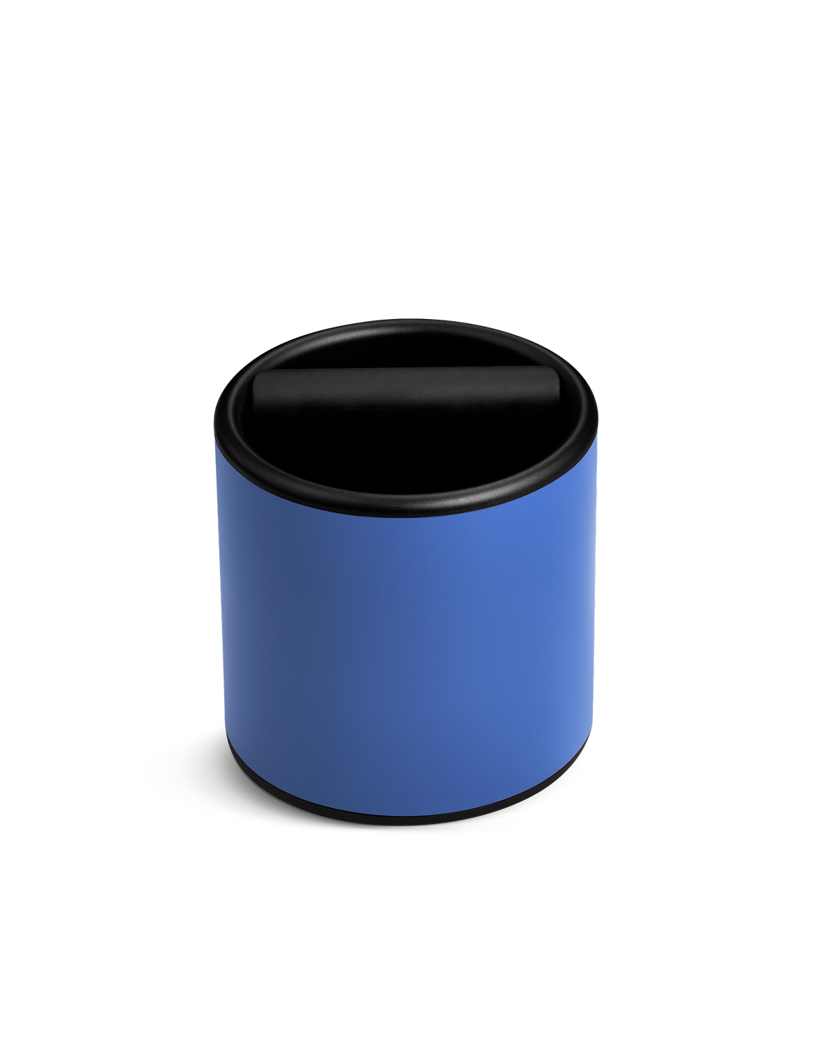 Fellow Espresso Knock Box in Marine Blue with black lid—ideal for your espresso workflow.